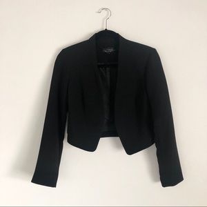 Topshop Crop Padded Blazer, Black